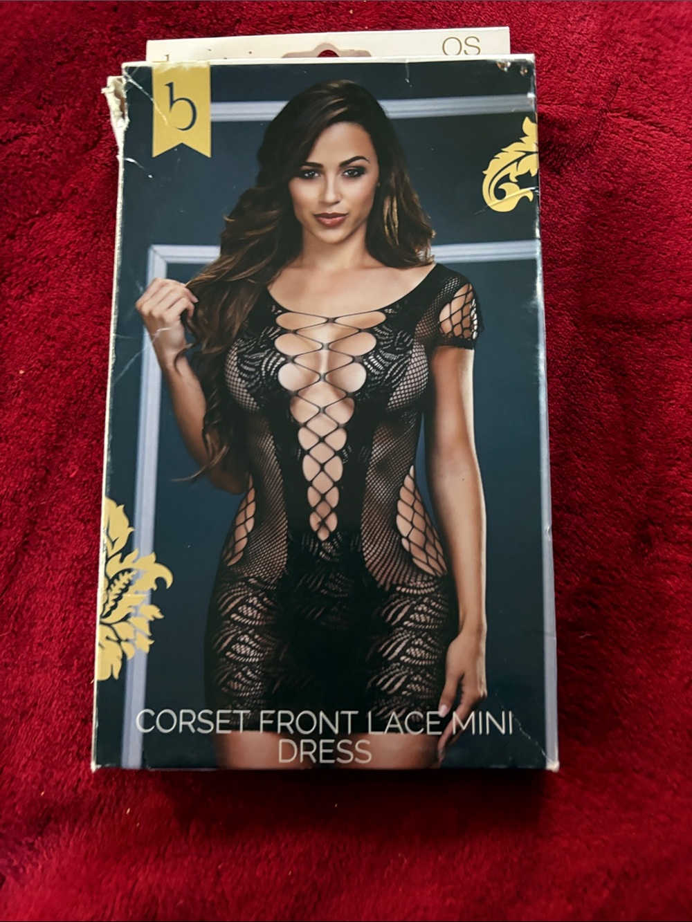 Corset Front Lace Mini Dress - Black